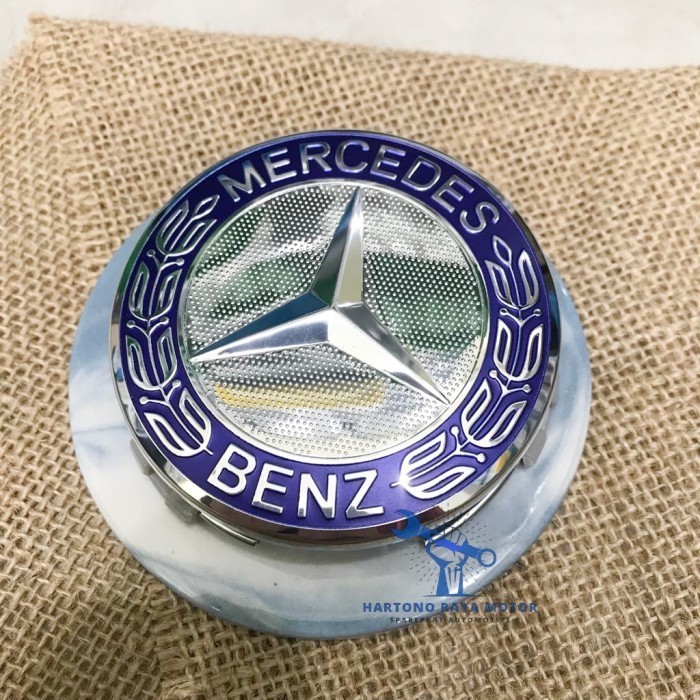 Dop Roda Velg Mobil Emblem Mercedes Benz Tutup Dop Roda Mercy 68mm Ori - BIRU PADI