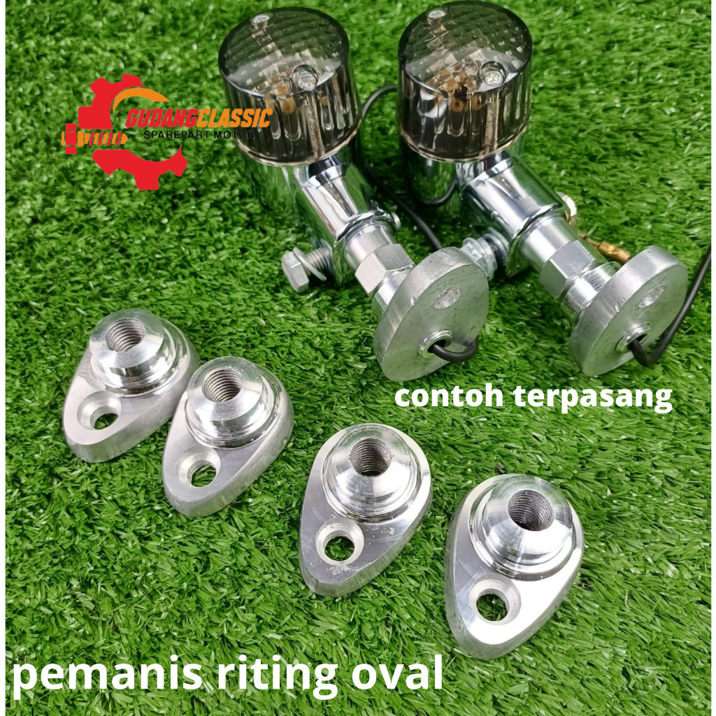 PEMANIS MANISAN PANGKON SEIN RITING DEPAN BELAKANG MOTOR CB MODEL CNC PEMANIS SEIN RITING CB CHROME