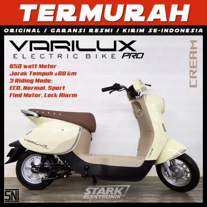 HOT PROMO SALE Sepeda Listrik Exotic VARILUX PRO Pacific Ebike 650 Watt Electric Bike - Cream