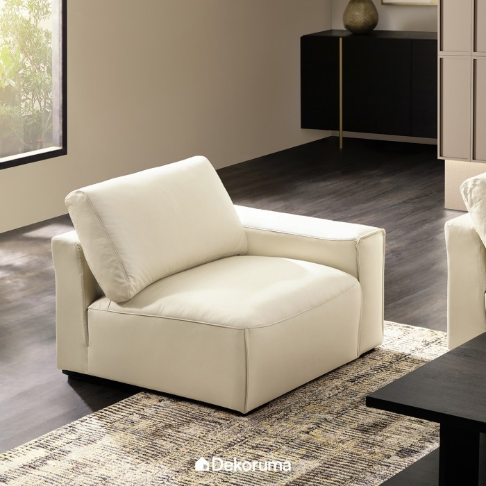 Dekoruma Tenzo WEGNER Sofa L Kiri - Ivory / Sofa Tamu L Minimalis