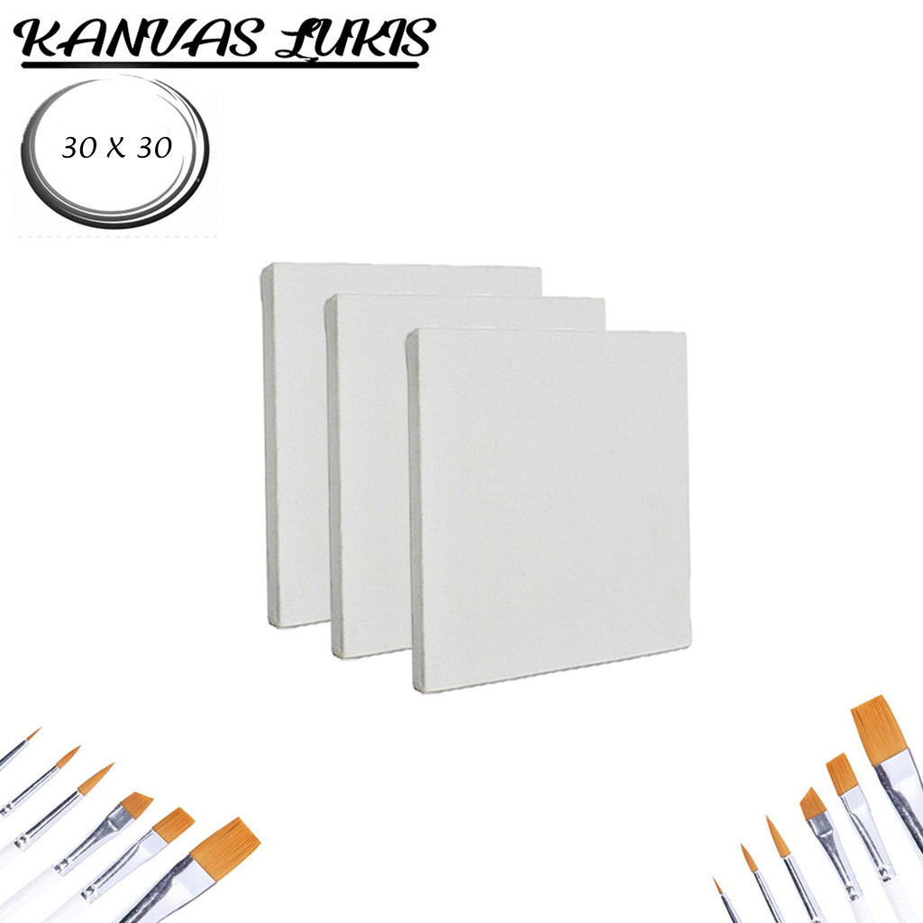 

Kanvas Lukis 30 X 30 Stretched Canvas LION Medium Texture FREE GESSO