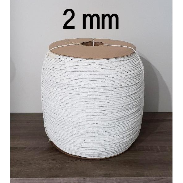 tali kertas putih 2mm untuk paper bag gulungan 100meter kraft samson