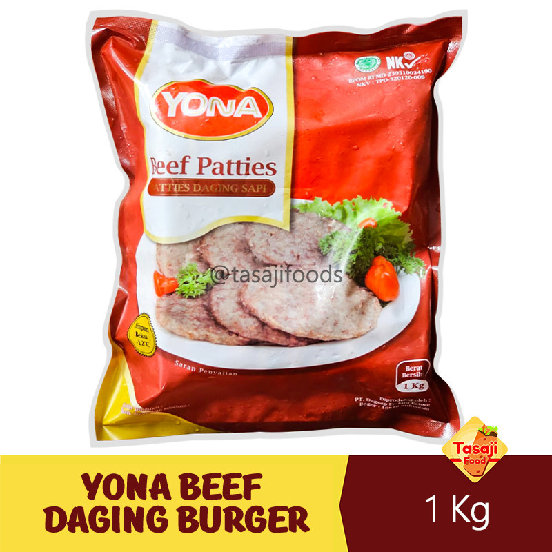 

Yona Beef Patties Daging Burger 1 Kg Isi 20 Pcs