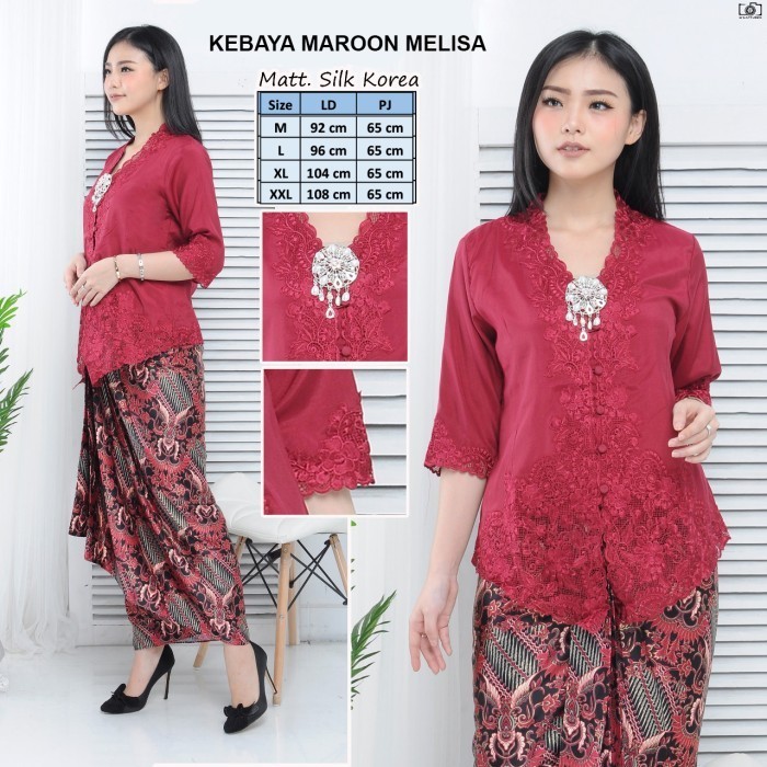 PROMO-Cuci Gudang Atasan kebaya bordir merah / Kebaya merah / Kebaya modern merah - L