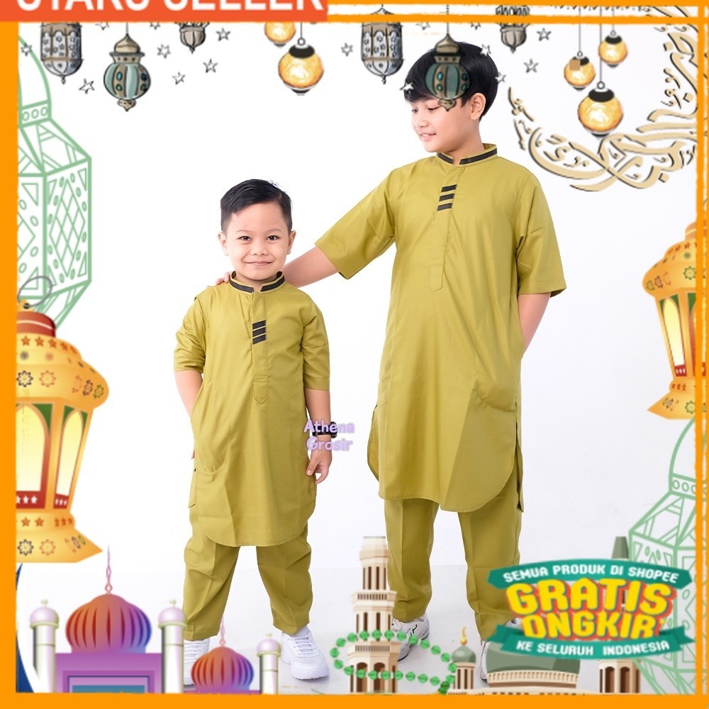 Baju Koko Anak Laki Laki Gamis Anak Cowok Model Turki Usia 1-14 Tahun/ Pink Dusty Fanta Merah muda