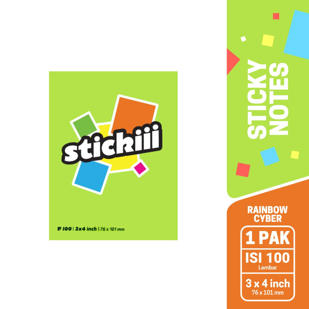 

[Stationery Spectrum] Stickii Sticky Notes Rainbow Cyber - STI SNTIT 820 S