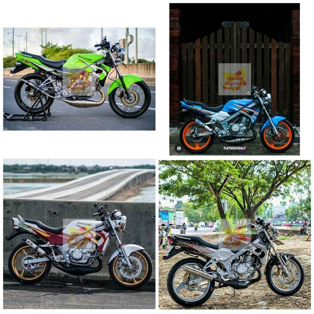 Striping Stiker Bodi standar Ninja R Kiss 2004 2005 hijau Tua Hijau muda hitam biru silver Tahan per