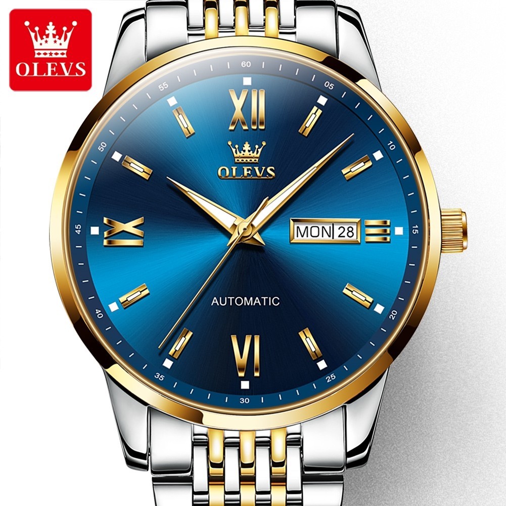 OLEVS Jam Tangan Mekanis Otomatis Arloji Merek Super Mewah dari Pergerakan Mekanis Otomatis 6777 unt