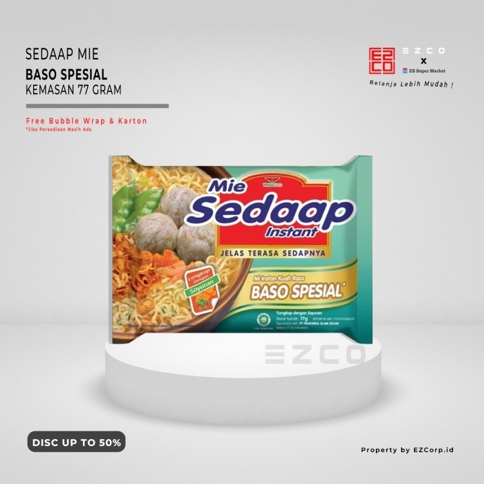 

SEDAAP MIE RASA BASO SPESIAL KEMASAN 77 GRAM