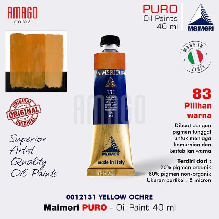 

Cat Minyak Lukis MAIMERI Puro - Oil Paint - Yellow Ochre - 40ml - M0012131