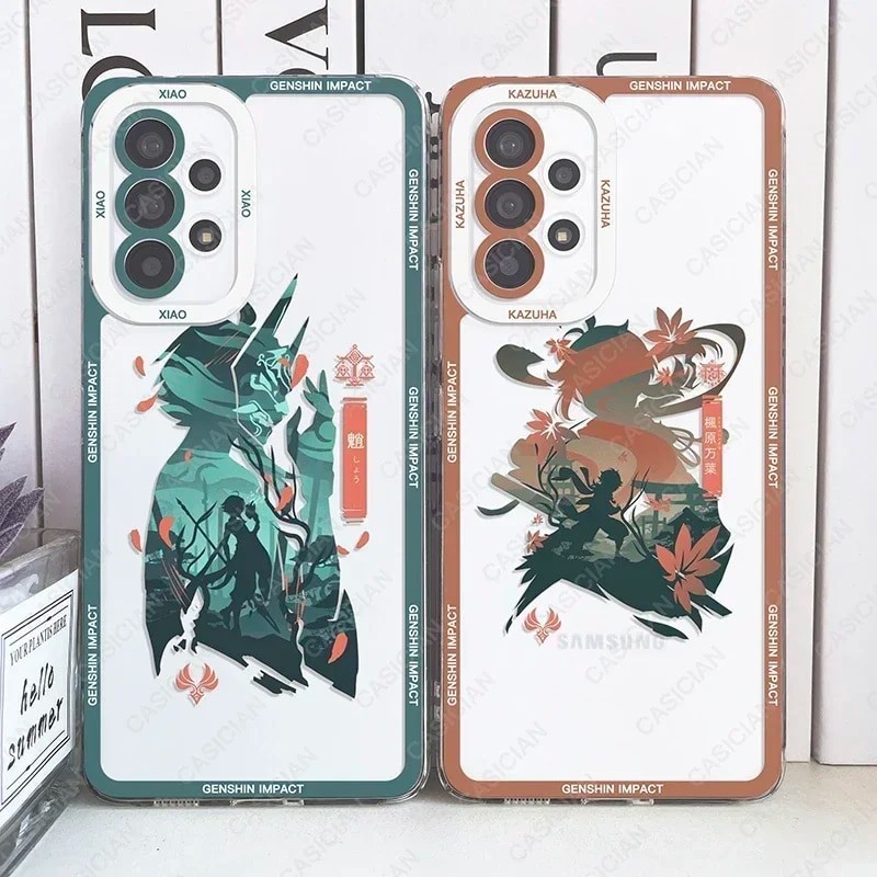 Genshin Impact Case For Samsung A53 A52 A13 A33 S24 Anime Hu Tao Zhongli Phone Cover