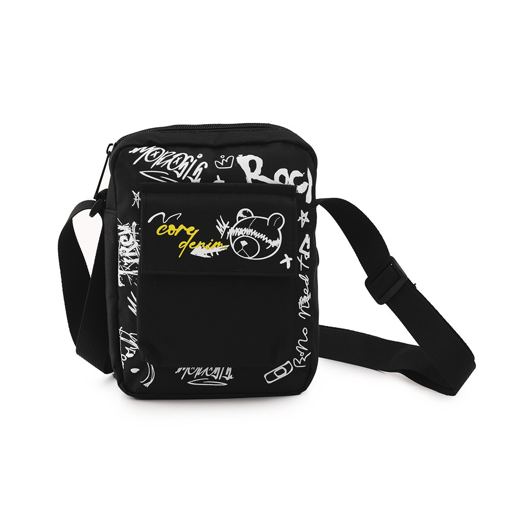 

Grosir kustom mode Mini tas selempang kurir tas grosir nilon tunggal Strip Wanita Pria Wanita tas bahu selempang