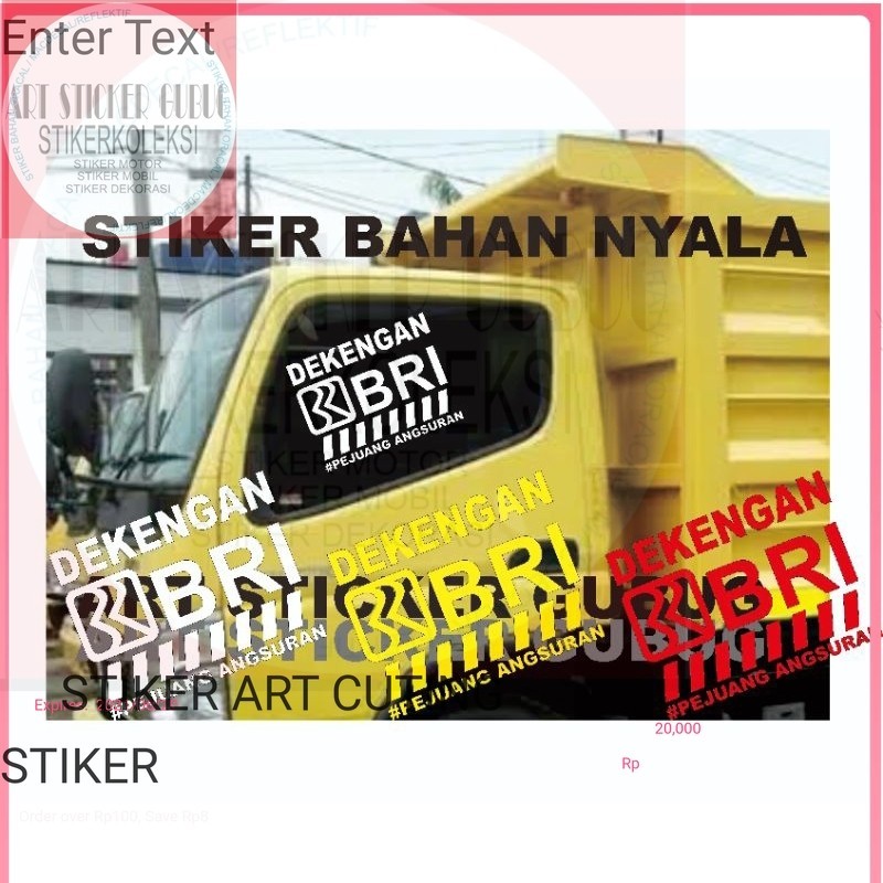 stiker stikermobil stickercuting bahannyala dekengan BRI stikermobil