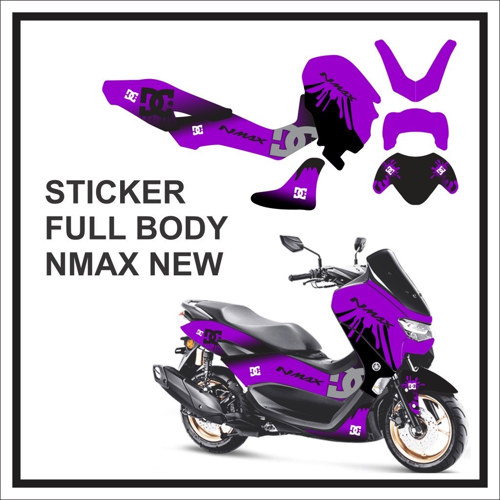 Decal Motor NMAX NEW Full Body Sticker NMAX Baru Motif Garis Hijau  Hitam Keren Bisa Request
