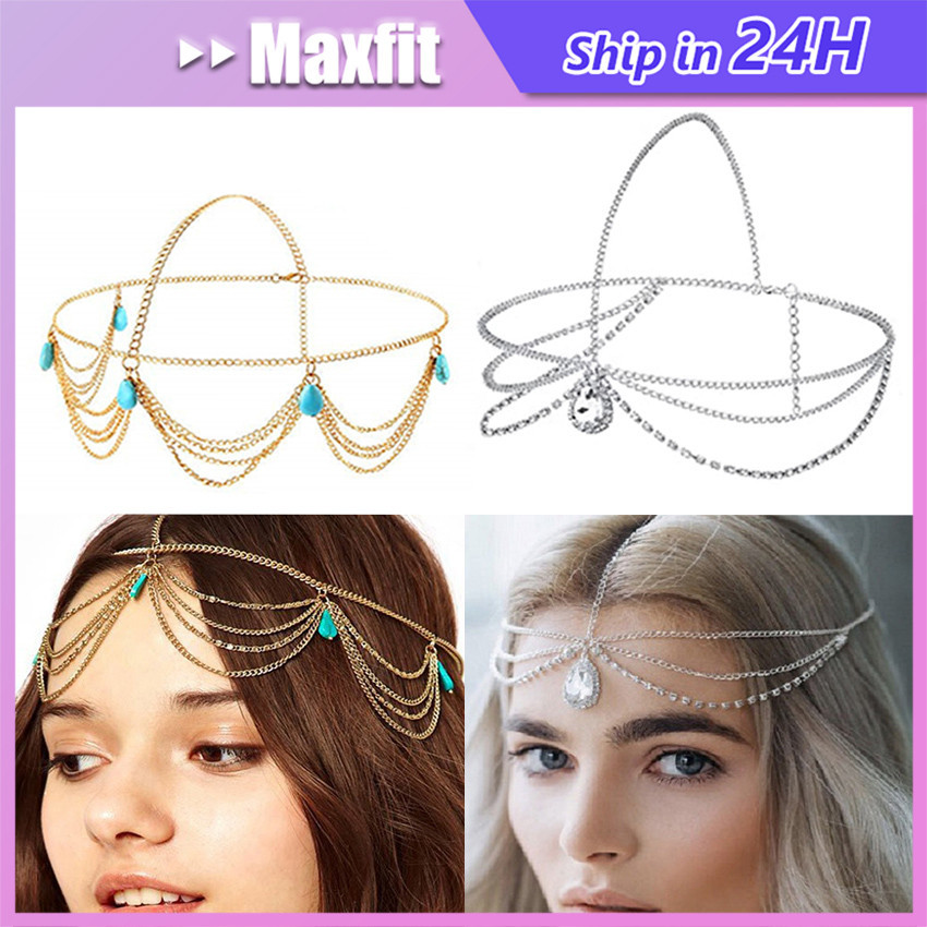 Headchain / Headband / Headpiece Pengantin Mahkota Wedding Rantai Kepala Boho India Belly Dance Bohe