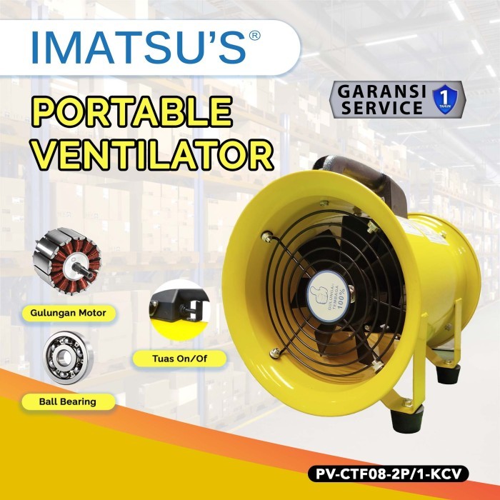 Imatsu Portable Ventilator PV-CTF08 8 Inch Ventilator Blower Kipas Eksos