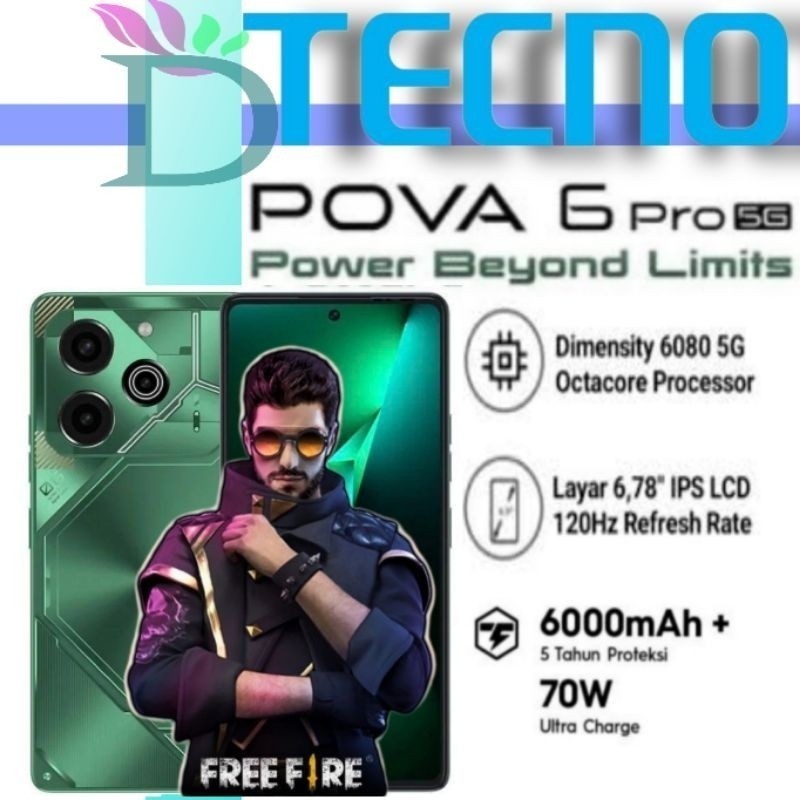 Tecno Pova 6 8/256 GB - 12/256 GB |Tecno Pova 6 Pro 5G 12/256 GB Dimensity 6080 Ultimate | Ultra Cha