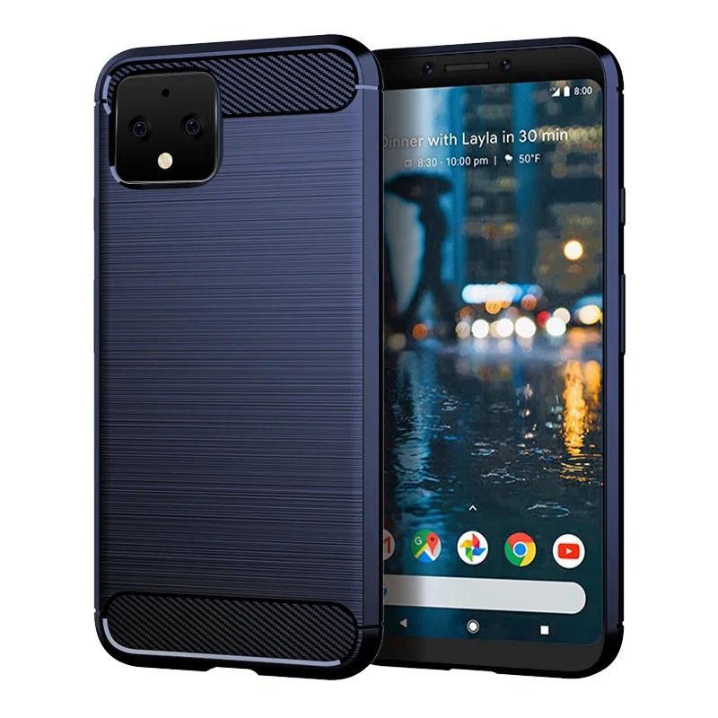 Casing HP Google Pixel 4 pixel 4 google  Phone Casing TPU Tekstur Serat Karbon Silikon Lembut Penutu