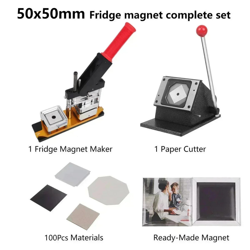 

50×50mm Square Refrigerator Sticker Badge Making Machine Fridge Magnet Maker Press Machine DIY Paper Cutter Magnetic Consumables