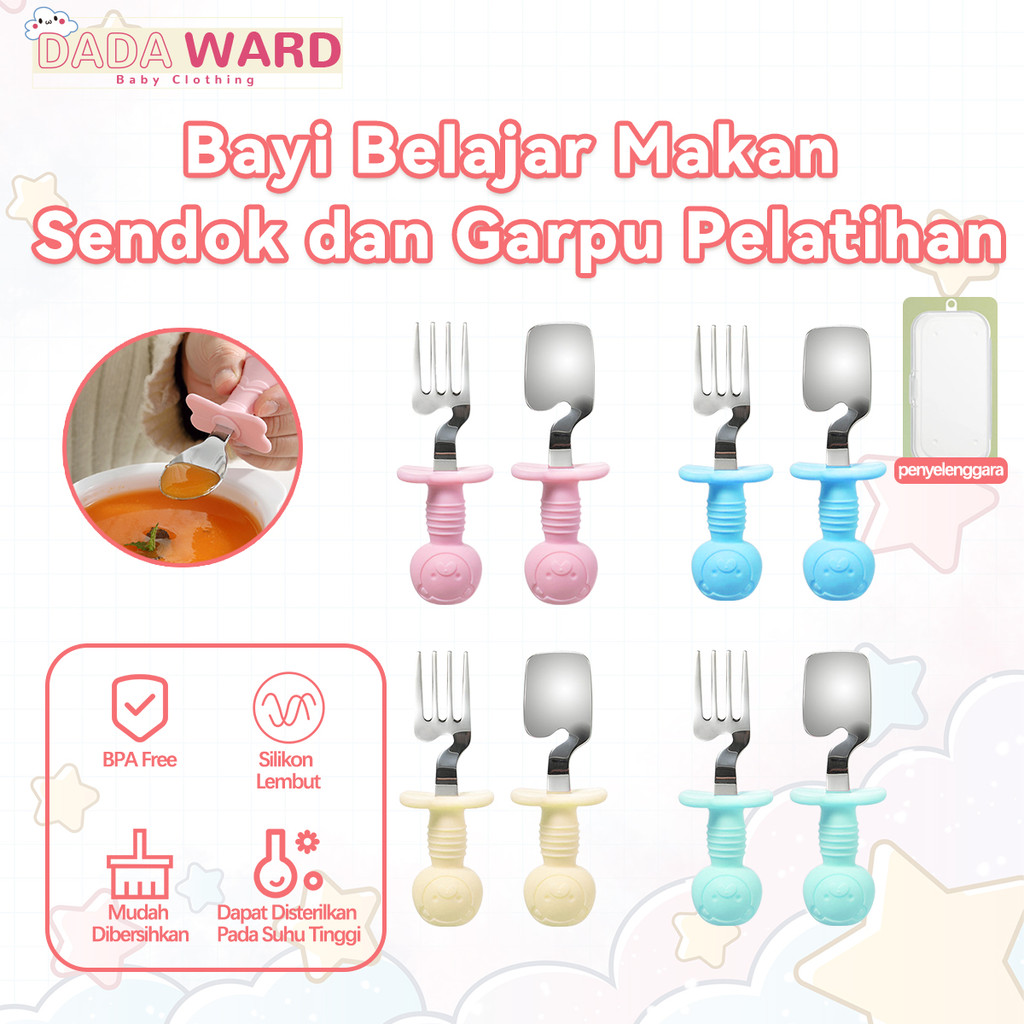 Set Sendok Garpu Anak Set Sendok Garpu Portabel Stainless Steel