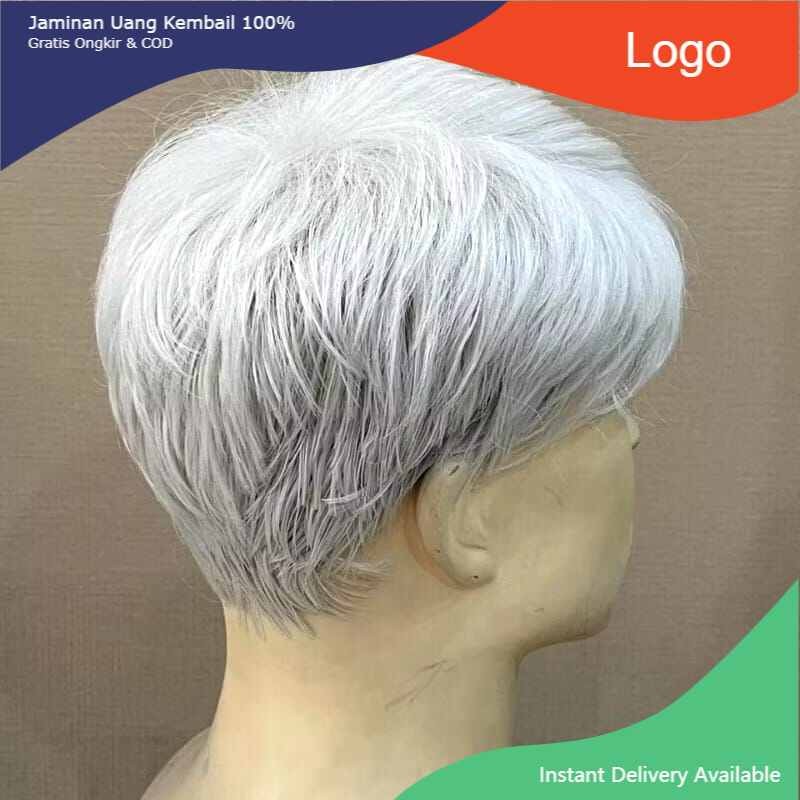 jofdljamahakdlak wig pria abu wig pria uban kfd2312