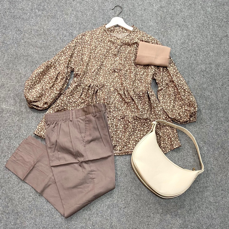 MARSHA SET (blouse+hijab+basic pants) paket ootd
