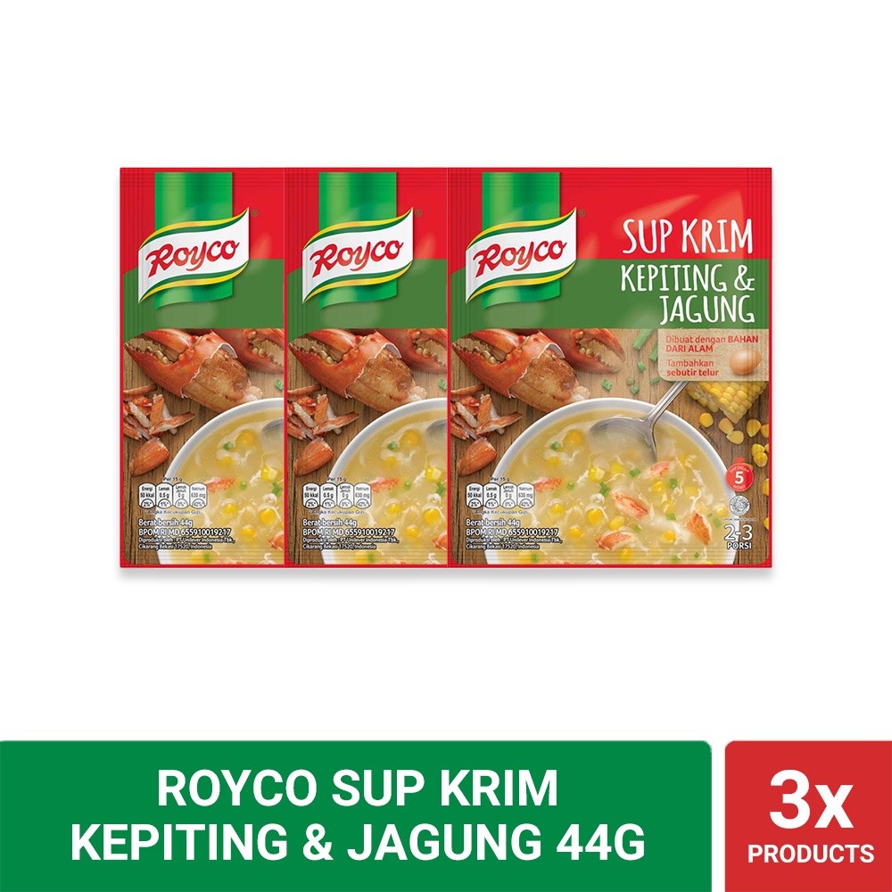 

Royco Sup Krim Kepiting & Jagung 44g Triplepack
