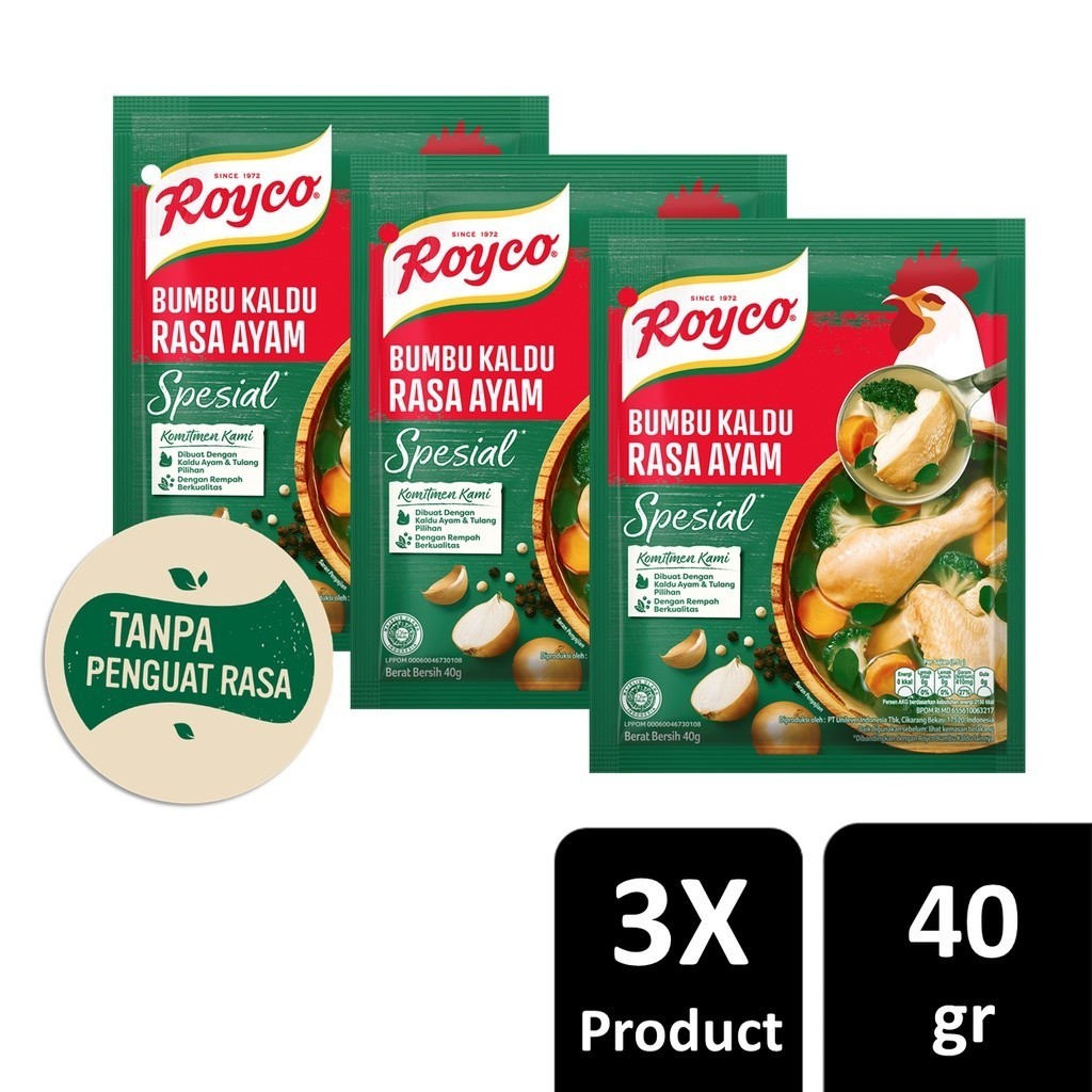 

Royco Bumbu Kaldu Ayam Spesial 40 g x3