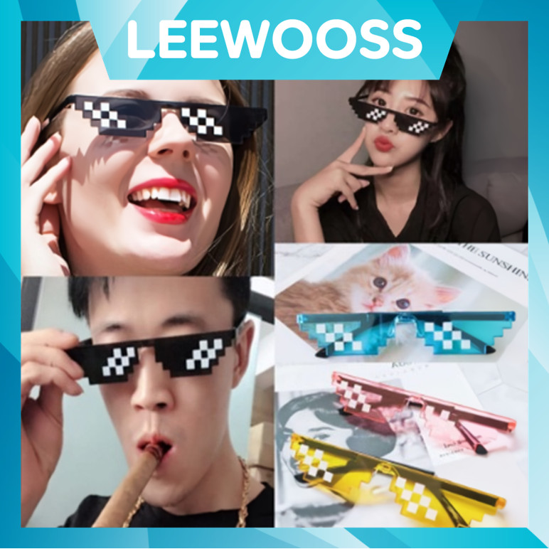 Leewooss  F5348 Kaca Mata Thug Life  Kacamata Mainan Anak Minecraft  Kacamata Thug Life Mosaic Fashi