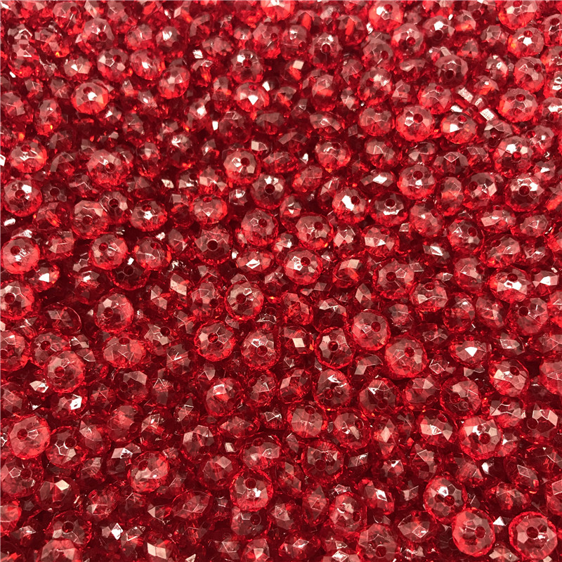 

6mm 8mm 10mm 12mm Red Austria Faceted Crystal Acrylic Beads Loose Spacer Round Beads DIY Jewelry Making