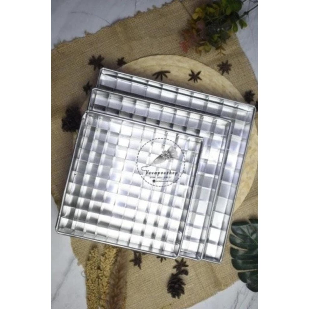 Loyang Brownies Sekat 100 Loyang Brownies Bites Loyang Potong Sekat - 20x20x4 cm