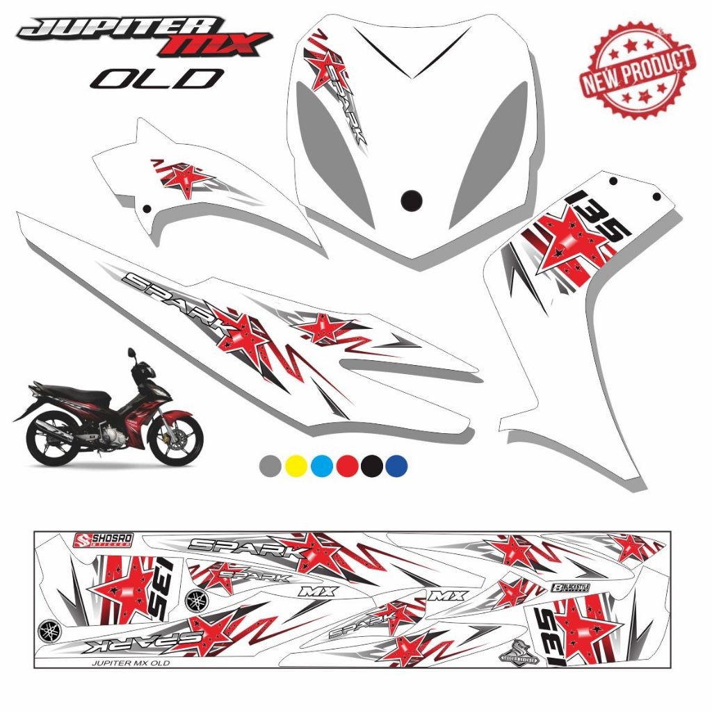 VARIASI MOTOR STIKER STRIPING MOTOR JUITER MX / VARIASI LIS SETIKER JUPITER MX OLD