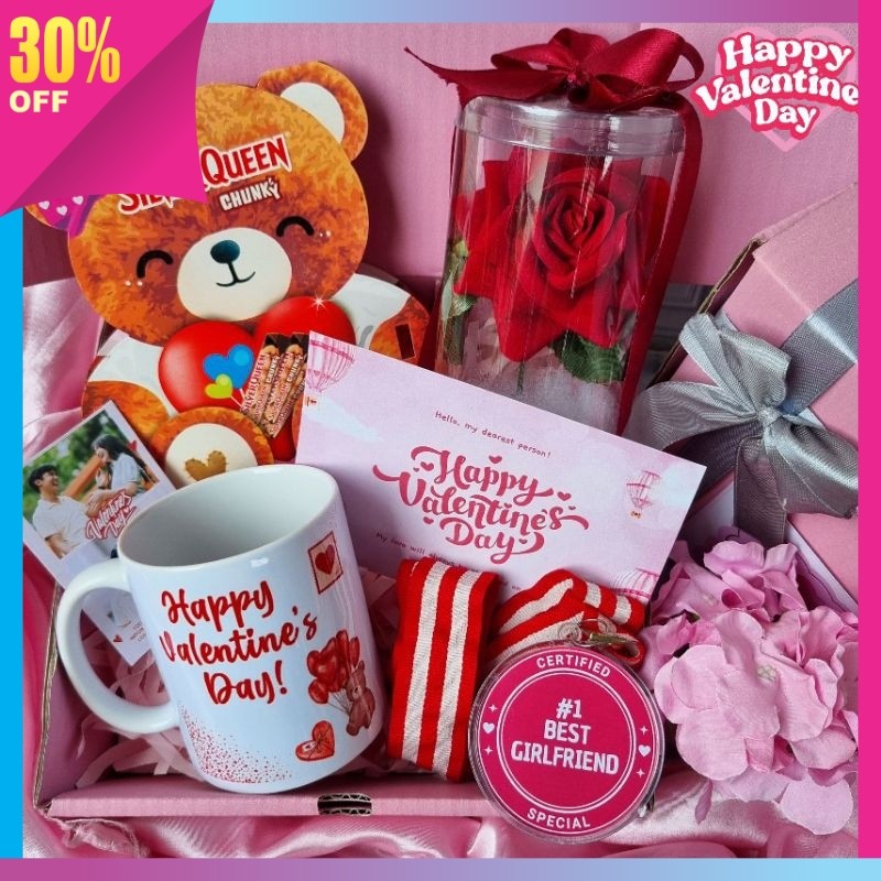 kado buat pacar gebetan bestie Unik Kreatif Lucu / Kado Mug Valentine / Hampers Coklat Beruang / Had