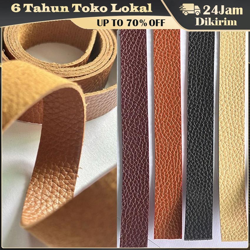 1 Roll Tali Tas Kulit Sintetis / Leather Sling Bag Strap Lebar 1.5cm / Bahan Kulit Imitasi Hitam Cok