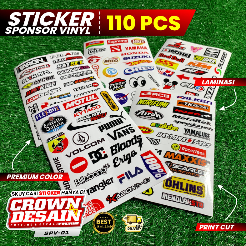 

Stiker Sponsor Pack Murah Isi 110 pcs - Stiker Aesthetic Tumblr Anti Air Untuk Laptop Motor Helm Tumblr Casing HP - SPV