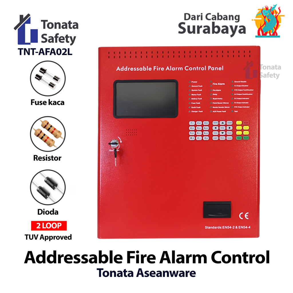 Fire Alarm Control Panel Full Addressable 2 Loop Tonata / MCFA Addressable ASW