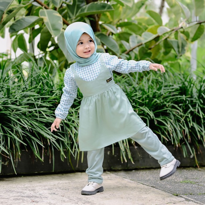 One set Setelan Baju Anak Perempuan dan Celana Panjang Baju Tunik Anak Perempuan 1-5 Tahun