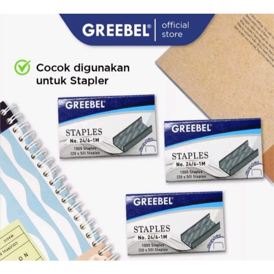 

ISI STAPLES GREEBEL NO 24/6 -1M NO 3 TERMURAH