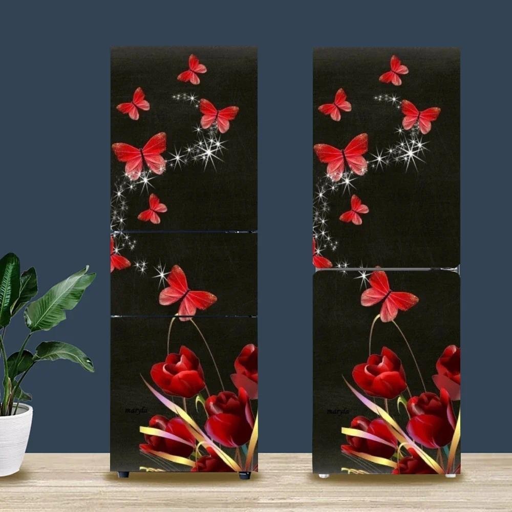 

Butterfly pattern self-adhesive refrigerator sticker decorative pattern refrigerator door PVC waterproof wall sticker