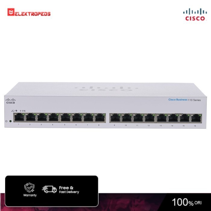 CISCO CBS110-16T-EU 110 Series Bussiness Unmanaged Switch - Cisco Switch - Switch - Cisco