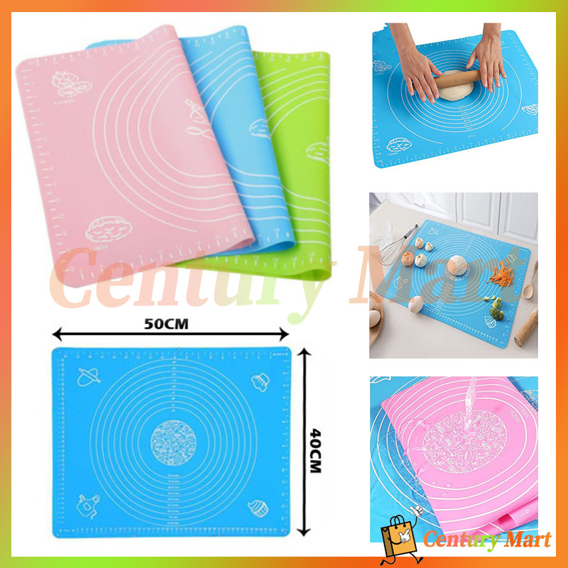 Silikon Mat 50cm x 40cm /Mat Tatakan Giling Roti Donut Pizza Silicone/Alas Silikon Adonan/Alas Adona