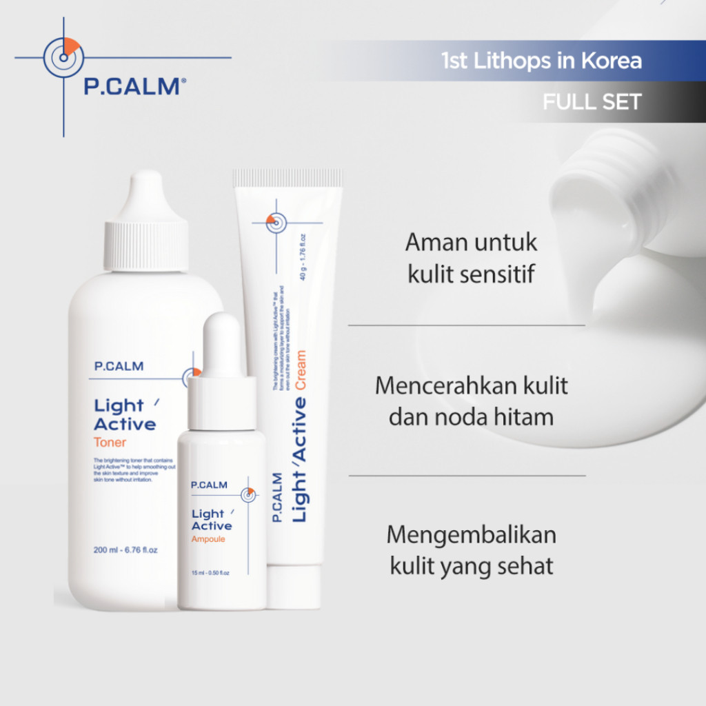 P.CALM Light Active SERIES untuk Mencerahkan (Toner, Ampoule, Cream) - P.CALM Light Active