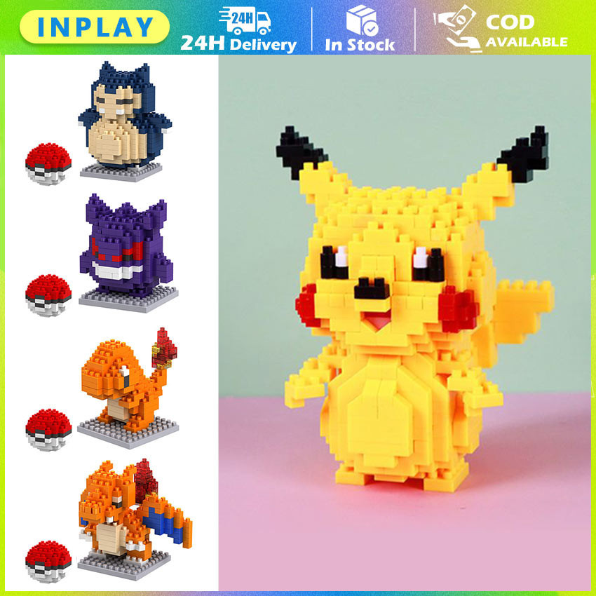 Juno Mainan Balok Pokemon Nano Blocks Micro Blocks Miniatur Pokemon Mainan Bricks Balok Susun 3D Puz