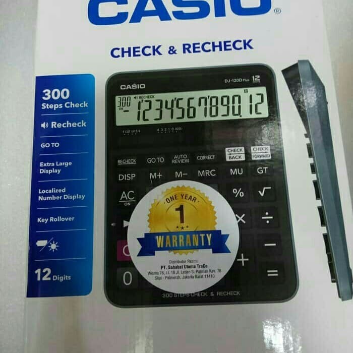 

kalkulator calculator casio dj-120D plus garansi resmi