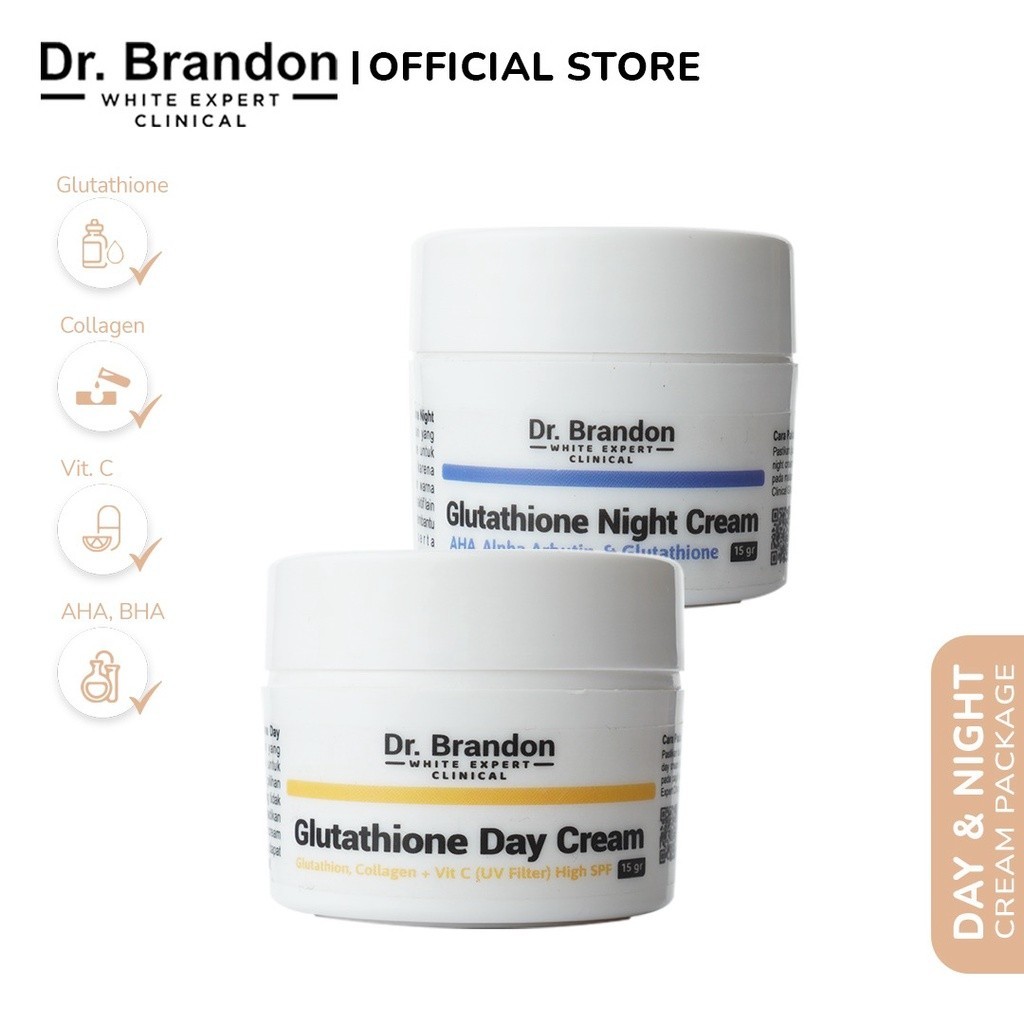 Dr Brandon Paket Glutathione Day & Night Cream Package Dr Brandon Dr.Brandon Dr. Brandon Official Sh