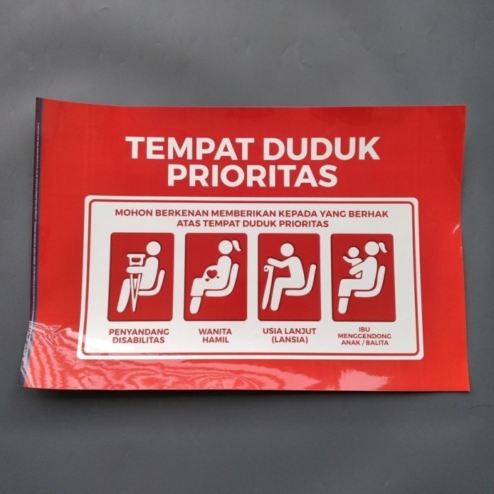 

STIKER KURSI TUNGGU PASIEN | STIKER VINYL TEMPAT DUDUK PRIORITAS sign rambu k3