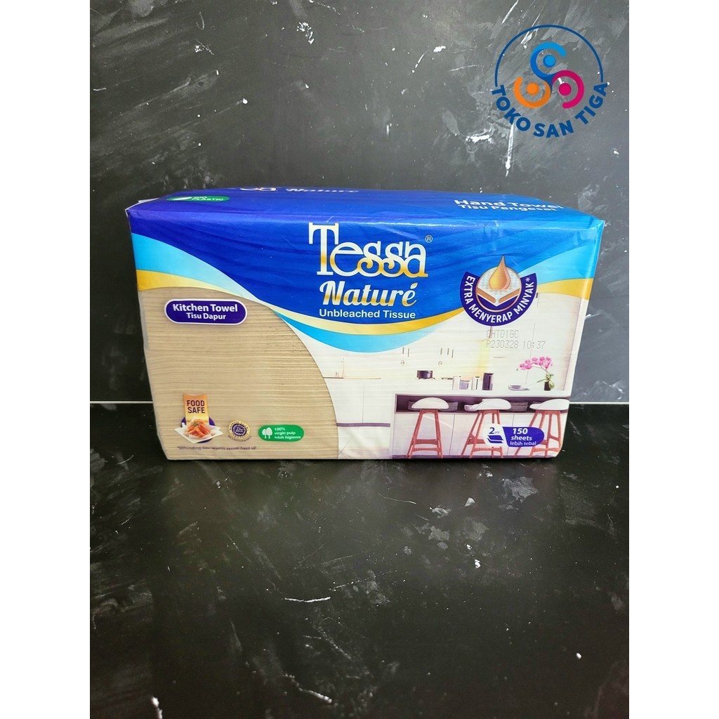Tessa Tissue Pengesat Hand Towel Kitchen Towel Tissue Dapur Coklat 150 Sheet
