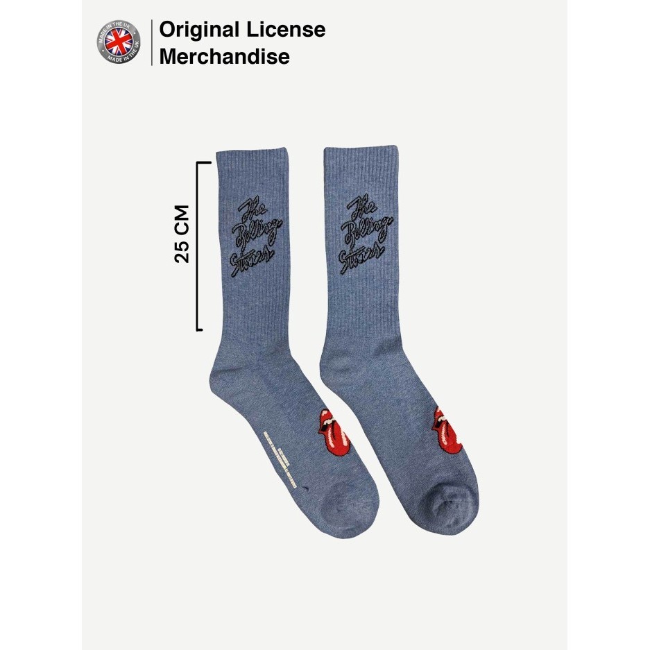 Kaos Kaki Socks Panjang Motif Pria Import ROLLING STONES Script Logo