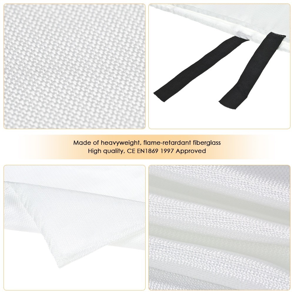 Fiberglass Lembar Pemadam Api Darurat - KKMOON Kain Pemadam Api Fiberglass Fire Blanket Flame Cover 