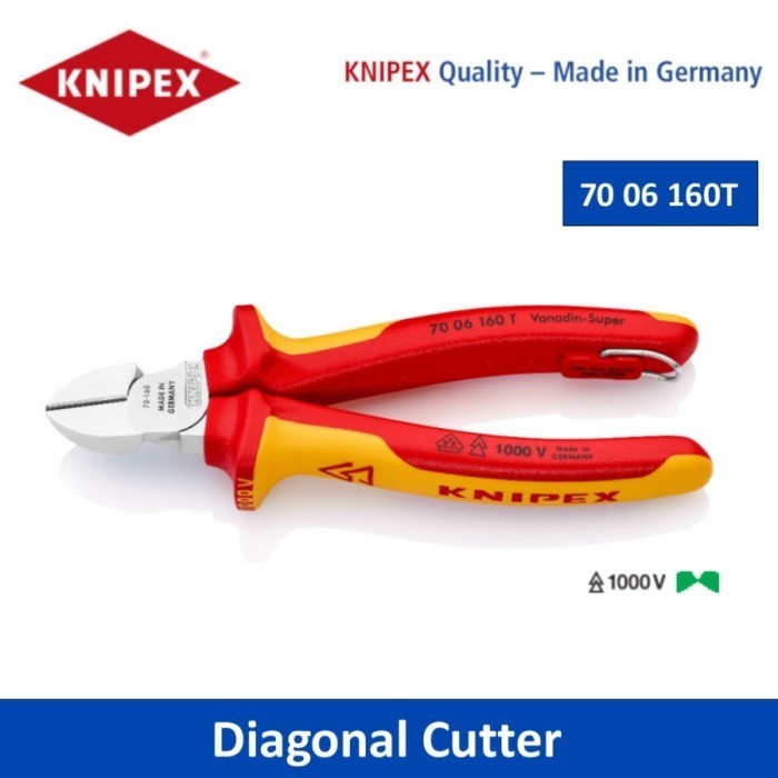KNIPEX Tang Potong VDE 1000 V 70 06 160 T Diagonal Cutter Knipex